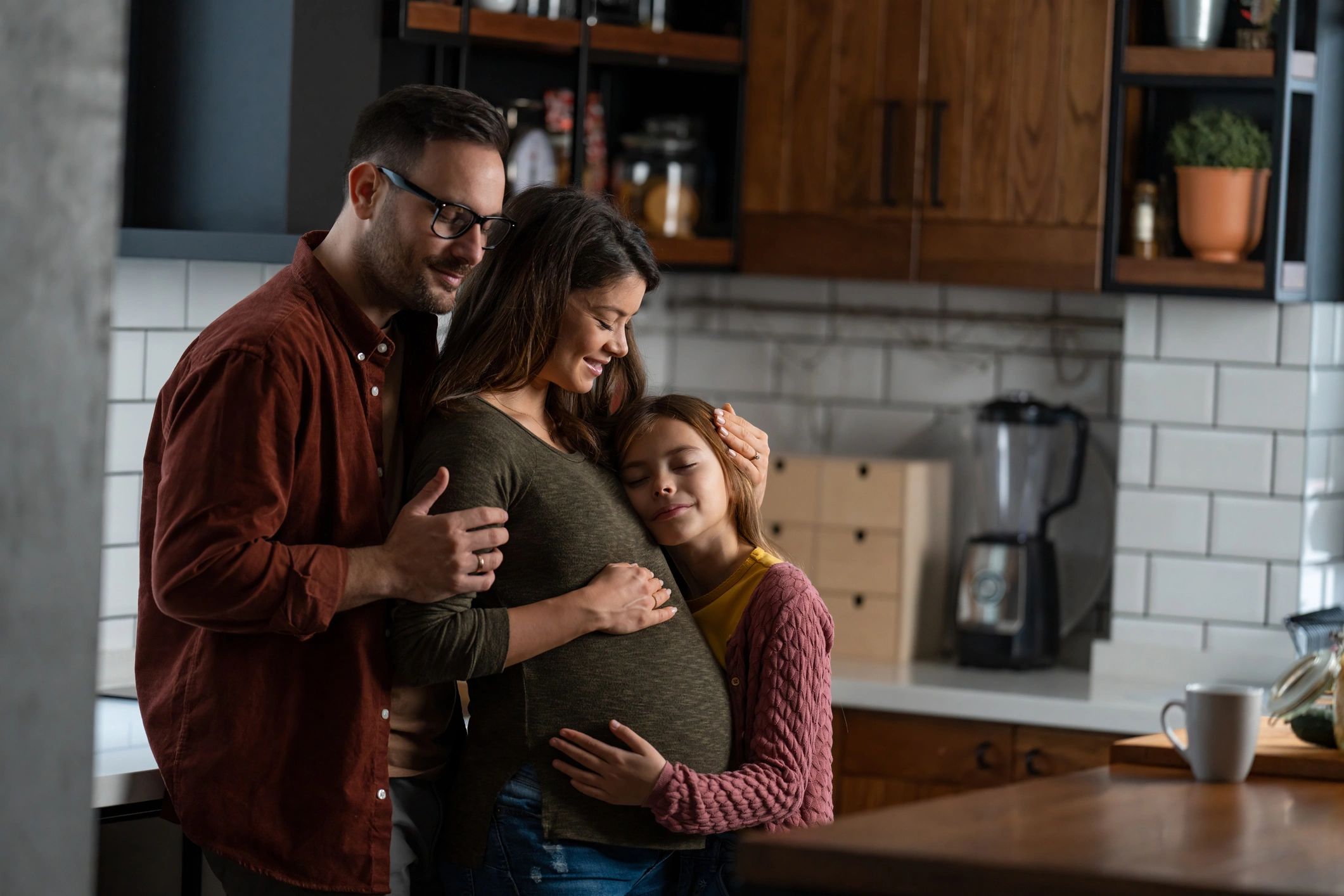 Young family sharing a happy moment together